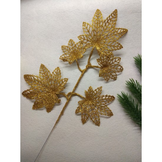 Ветки с глиттером 40 см, золотой, цена за 1 шт